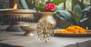Modern Design Metal Ashtvinayak Statue Vertical Wall Hanging Idol for Diwali Festivities <b>Mandir</b> Wall Door Decor for Gift Giving - Product Image 5