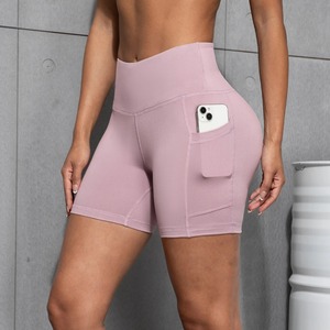 Women's High-Waist Elastic Shorts Pocket <b>Leggings</b> for Yoga Fitness Running-Casual Sports Outfits for Girls for Spring - Product Image 5