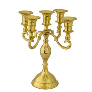 Candelabro de plata en relieve de alta calidad, precio al por mayor, candelabro de 5 brazos para decoración de boda, candelabros hechos a mano de Navidad - Product Image 2