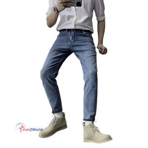 Viet Nam Fabricante Proveedor Casual Formal Medio Denim Jeans para Hombres Mujeres Media Cintura Harem Pantalones Spandex/Algodón ODM Suministro - Product Image 6