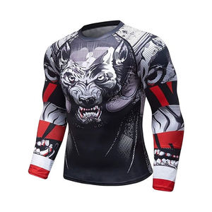 100% Polyester Sportswear Fitness Tummy Control <b>Men</b> Workout Clothing Yoga <b>Set</b> Ribbed Compression Suit for sale - Product Image 2