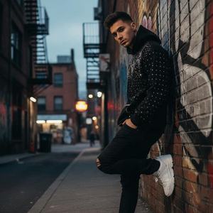 Sudadera con Capucha Personalizada de Corte Regular, de Alta Calidad, Impermeable, para Invierno, Estilo Urbano, con Pedrería, Forro Polar, Color Negro, para Hombre, 2026 - Product Image 3