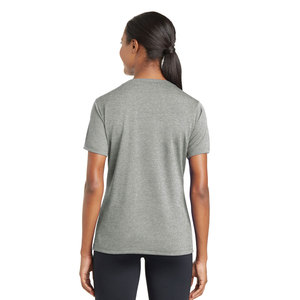 Moda cuello redondo entrenamiento mujer deportes cuello en V camiseta - Product Image 5