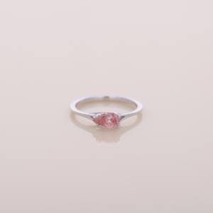 IGI Certified Pear Cut Pink Lab Grown Diamond Solitaire Engagement-Wedding <b>Ring</b> 9K White/Rose/Yellow Gold Rhodium Plated Prong - Product Image 1