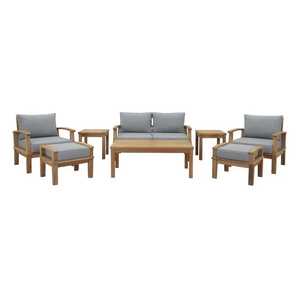 Teak Wood <b>Sofa</b> Set Modern Indoor <b>Outdoor</b> Furniture Solid Wood Patio Sectional Luxury <b>Sofa</b> with Soft Comfort Cushion - Product Image 1