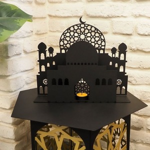 Centre de table décoratif en métal Ramadan Kareem avec message islamique inspirant pour créer une atmosphère significative - Product Image 1
