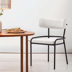 Sedia da Pranzo 'Pole' Beige di Well Home, Design Minimalista per Spazi Moderni e Sofisticati 55x60x95cm - Product Image 4