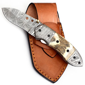 Couteau pliant en acier damas personnalisable poignée en bois confortable nouveau Design couteaux à lame fixe OEM de haute qualité pour le bricolage - Product Image 6