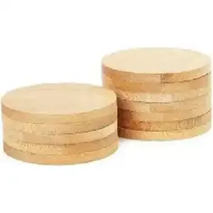 Posavasos de madera natural de estilo moderno, diseño de cuenco impreso de alta calidad, vajilla sostenible para el hogar, Hotel, taza de vidrio pulido - Product Image 2
