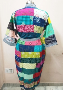 Indian Vintage Kimono Recycled Kimono Robe <b>Gift</b> For Indian Patchwork Kimono Robe Handmade Floral Ryan Kimono Nightwear Kimono - Product Image 4