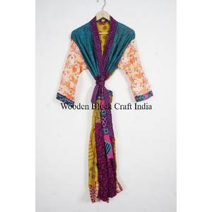 Elegant Silk Floral Patchwork Kimono <b>Robe</b> <b>Women</b> Plus Size Luxury Bridal Dressing Gown Bohemian Honeymoon Loungewear Summer Wear - Product Image 1