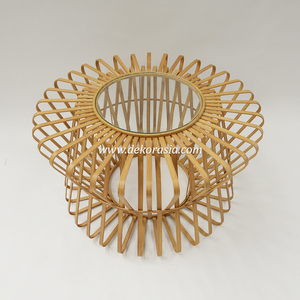 Handcrafted Bamboo Butterfly Coffee <b>Table</b> Unique Natural <b>Table</b> for Modern Home Interior Style - Product Image 3