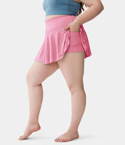 Falda de cintura alta activa para mujer de talla grande con bolsillo seguro pantalones cortos incorporados para yoga, ropa deportiva de golf para comodidad y estilo para hombres - Product Image 5