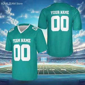 Camiseta de rugby transpirable de malla cosida con número de nombre del equipo camiseta de fútbol americano impresa en 3D personalizada - Product Image 2