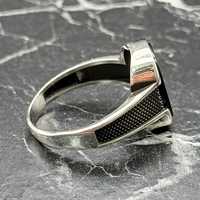 Anillo de Sello Geométrico Moderno para Hombre con Bisel de Plata de Ley 925 y Ónix Negro, Diseño Minimalista de Lujo, Regalo de Turquía