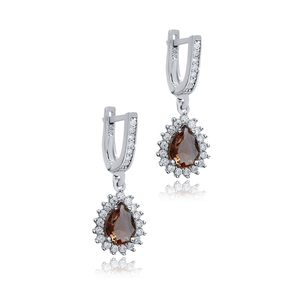 Pendientes colgantes de piedra sultanita con forma de pera CZ, joyería fina de Plata de Ley 925 hecha a mano turca al por mayor - Product Image 3