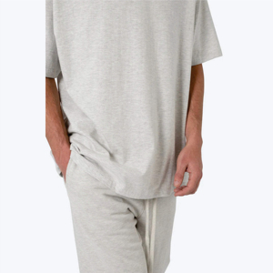 Camiseta de algodón pesado de alta calidad con hombros caídos para hombre, cuello redondo, logotipo personalizado, diseño en blanco, ropa informal - Product Image 6