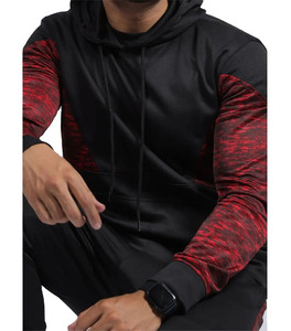 Low MOQ customized color Men <b>Tracksuits</b> Best selling with Blank Front Panel Hooded Running <b>plain</b> <b>tracksuit</b> set - Product Image 6