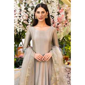 Elegante conjunto de kalidaar y dupatta color gris guijarro para la madre de la novia - Product Image 2