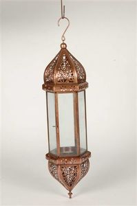 Handmade Silver-Finished Metal <b>Hanging</b> Lamp with Artistic Design for <b>Outdoor</b> Home Decor at Wholesale Prices Made of Glass - Product Image 2