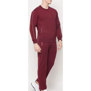 Conjunto de pantalones de chándal acampanados con sudadera de 2 piezas Unisex 350 Gsm algodón orgánico ligero 350 Gsm chándal de lana para invierno - Product Image 2