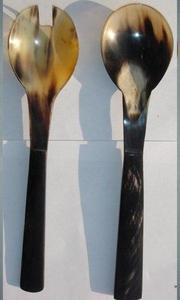 ช้อนส้อมเสิร์ฟสลัดทำจากเขาสัตว์ คุณภาพพรีเมียม ขายดี ชุดช้อนส้อมเสิร์ฟสลัดสำหรับใช้ในบ้านและร้านอาหาร - Product Image 6