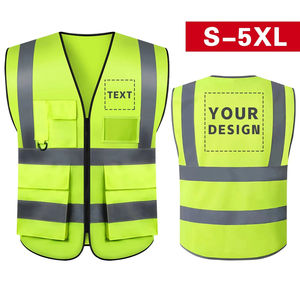 Chaleco de construcción de alta visibilidad, ropa de trabajo con bolsillos y cremallera, LOGOTIPO personalizado, precio razonable, 2017 - Product Image 6