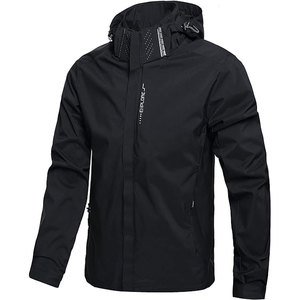 Veste coupe-vent à capuche en toile écologique personnalisée de haute qualité, 100% polyester respirant, grande taille, randonnée, unisexe - Product Image 2