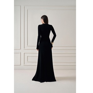Vente chaude ODM Robes décontractées MARTHA WRAP ROBE LONGUE Décolleté en V profond et fermeture à glissière réglable Robes élégantes pour les femmes - Product Image 3