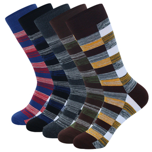 Custom Logo Formal Dress Daily Work Cotton Striped <b>Sock</b> Crew Simple <b>Socks</b> for Men - Product Image 4