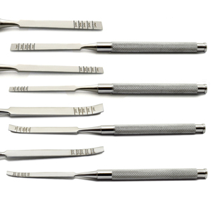 Ensemble de 4 ciseaux à os dentaires manuels en acier inoxydable de haute qualité, droits et courbés, pour la chirurgie, le séparage des os et l'extraction, CE - Product Image 1