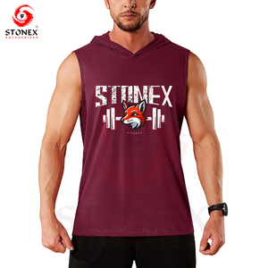 Sweat à capuche de musculation à capuche pour hommes Stringer Muscle Cut Off Sweats à capuche de gymnastique sans manches pour hommes - Product Image 6