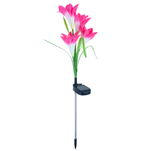 Solar flowers for garden balcony, lily <b>push</b>-in at dusk sensor - Product Image 1