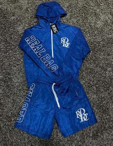 High Quality Custom Men's Sets Streetwear 2-Piece Sweat <b>Suits</b> Nylon Zipper Hooded Windbreaker Jacket & <b>Shorts</b> Set Track <b>Suit</b> Man - Product Image 1