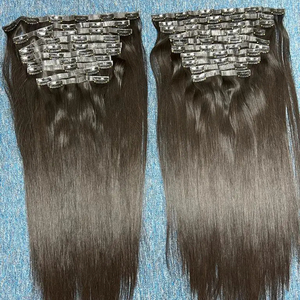 ผมต่อแบบ100% ธรรมชาติแท้แบบคลิปอินผมมนุษย์แท้แบบไร้รอยต่อยาวสองชั้นที่มองไม่เห็นลึกไม่ผ่านกระบวนการจัดแนวเส้นผมมนุษย์แบบไม่ผ่านกระบวนการ - Product Image 1