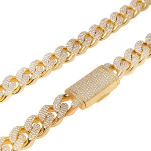 Chaîne à maillons cubains élégante en or 10 carats ornée de diamants cultivés en laboratoire Collier de luxe glacé pour hommes Hip Hop et bijoux de déclaration - Product Image 2