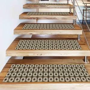 Tapis imprimé moderne vert aztèque, lavable, antidérapant, pour marches d'escalier, gobelin - Product Image 5