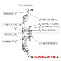 Ensemble de préhension d'outils Brother S2C 21T pour perceuse-visseuse à magazine ATC Brother TC-S2C 21T, pièces de rechange