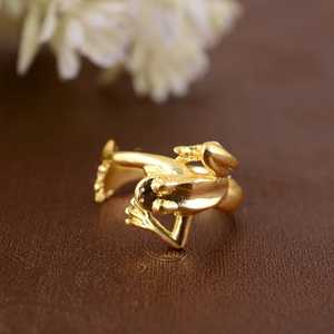 2026 New Simple Boho <b>Frog</b> <b>Ring</b> Dainty Brass Finger Bands Women 18K Gold Plated Animal Unique Statement Jewelry Wholesale OEM ODM - Product Image 5