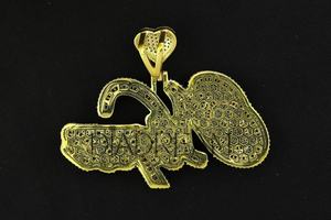 Colgante Personalizado con Nombre y Diamantes de 2.25 Quilates, Plata de Ley Chapada en Oro Amarillo, Joyería Hip-Hop con Incrustaciones de Diamantes para Hombre - Product Image 2
