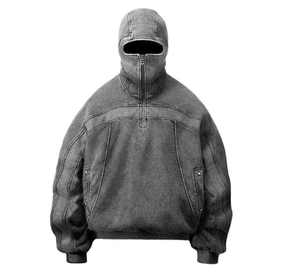 Premium Quality 100% Cotton Winter <b>Hoodie</b> Wholesale Drop-Shoulder Acid Washed Digital Printing Fleece Retro Hoodies for Men - Product Image 6