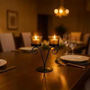 Décoration d'intérieur, accessoires de maison de luxe, bougeoir en métal moderne pour mariage, prix abordable, pot à bougie unique - Product Image 6