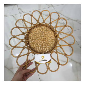 Assiette en rotin faite à la main du Vietnam, design élégant et tendance, adaptée aux fruits, au pain, aux faveurs de mariage, avec logo personnalisé, tailles disponibles - Product Image 6