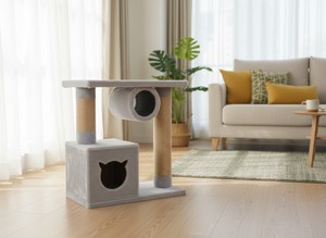 เสาข่วนคุณภาพสูง "Grey Tunnel" สำหรับแมวและลูกแมวทุกสายพันธุ์และทุกขนาด - Product Image 4