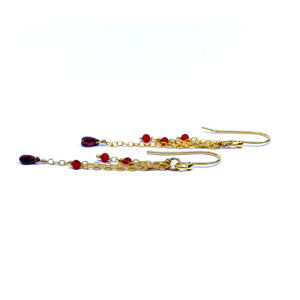 À la mode 925 en argent Sterling plaqué or bijoux multi couleur pierres précieuses femmes portent boucle d'oreille suspendue - Product Image 5