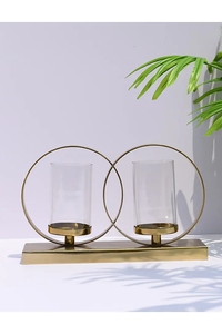 Bougeoir en verre en laiton antique de haute qualité décor de pièce maîtresse de Table moderne votive pour la Saint-Valentin - Product Image 3