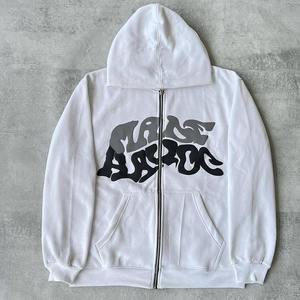 Streetwear unisexe personnalisé de haute qualité, broderie 3D pour sweats à capuche surdimensionnés, 100% coton, respirant pour l'hiver - Product Image 1