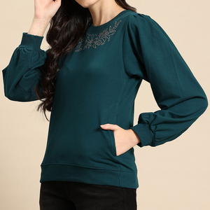 Sudadera Casual de Invierno con Capucha para Mujer, 100% Algodón Felpa, 300g, Manga Larga, Transpirable, Secado Rápido, Hecha en Pakistán, Logotipo Frontal - Product Image 4