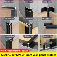 Bande de protection d'angle carrée en aluminium pour carrelage, 3MM/4/5/6/8/9/10/12/15/18mm, bande décorative pour panneaux muraux, bordure métallique