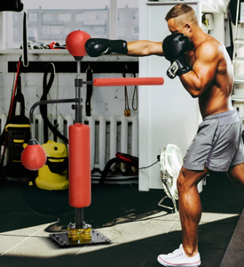 JIKE <span class=keywords><strong>sac</strong></span> <span class=keywords><strong>de</strong></span> <span class=keywords><strong>frappe</strong></span> <span class=keywords><strong>de</strong></span> sport <span class=keywords><strong>autoportant</strong></span> support réglable en hauteur boîte d'entraînement avec 2 balles <span class=keywords><strong>de</strong></span> vitesse, barre réfléchissante, base à ventouse - Product Image 6